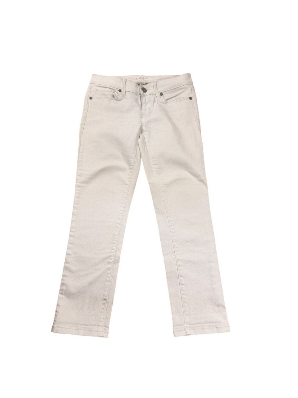 LOFT Women's White Modern Cuffed Crop Jeans Size 25 Petite